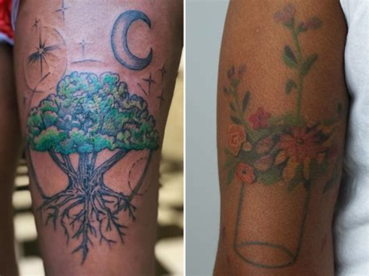Do black tattoos turn green?