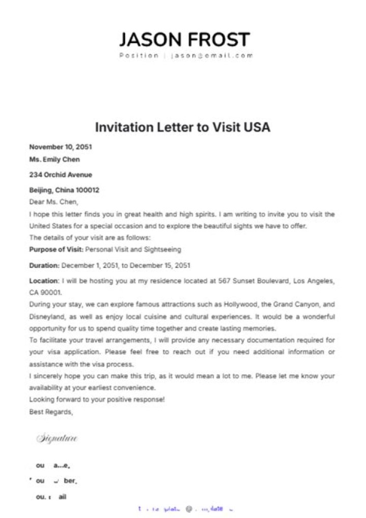 How can I invite someone to USA?