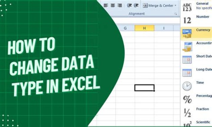 How do I change data type in Excel?