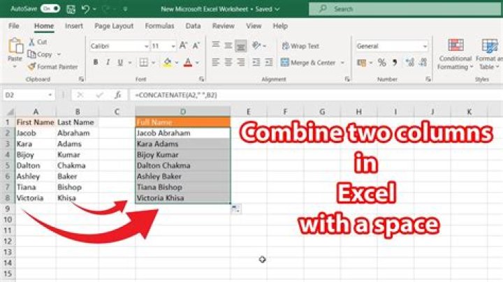 How do I combine text columns in Excel?