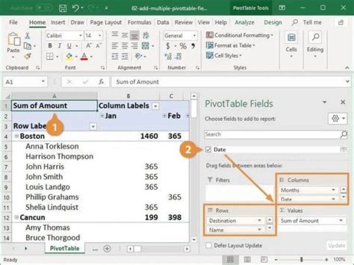 How do you change the pivot table settings so that the adjusted column width is retained after refreshing the pivot table?