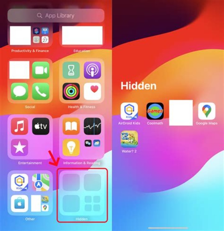 How do you find hidden apps on iPhone home screen?