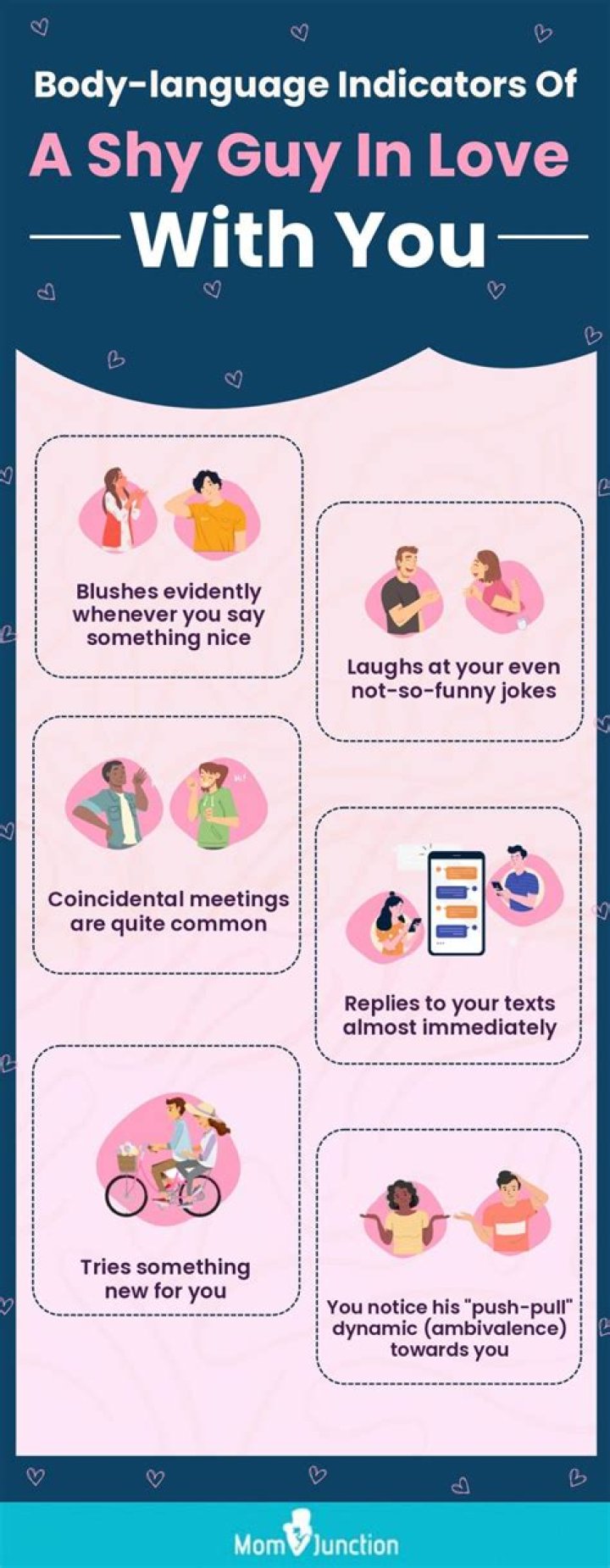 How do you tell if a guy has a crush on you but is hiding it?