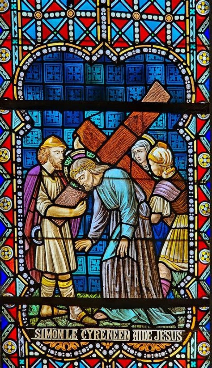 How many miles did Simon of Cyrene carry the cross?