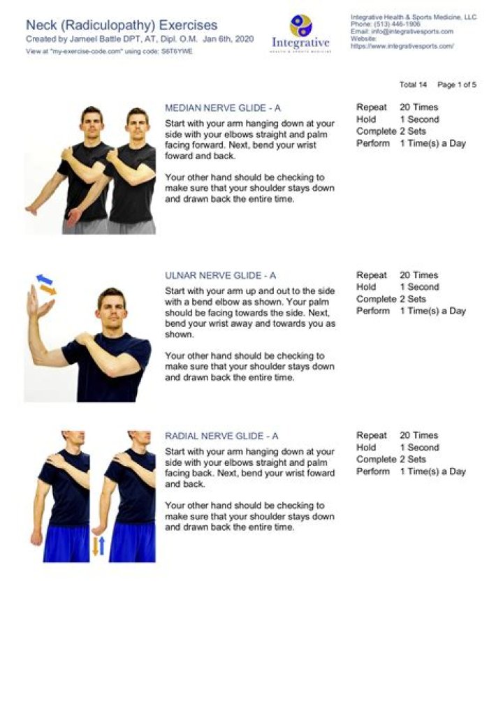 How many nerve glides should you do?