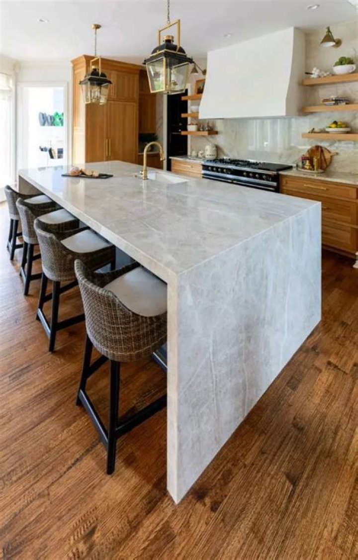 How much is a marble waterfall kitchen island?