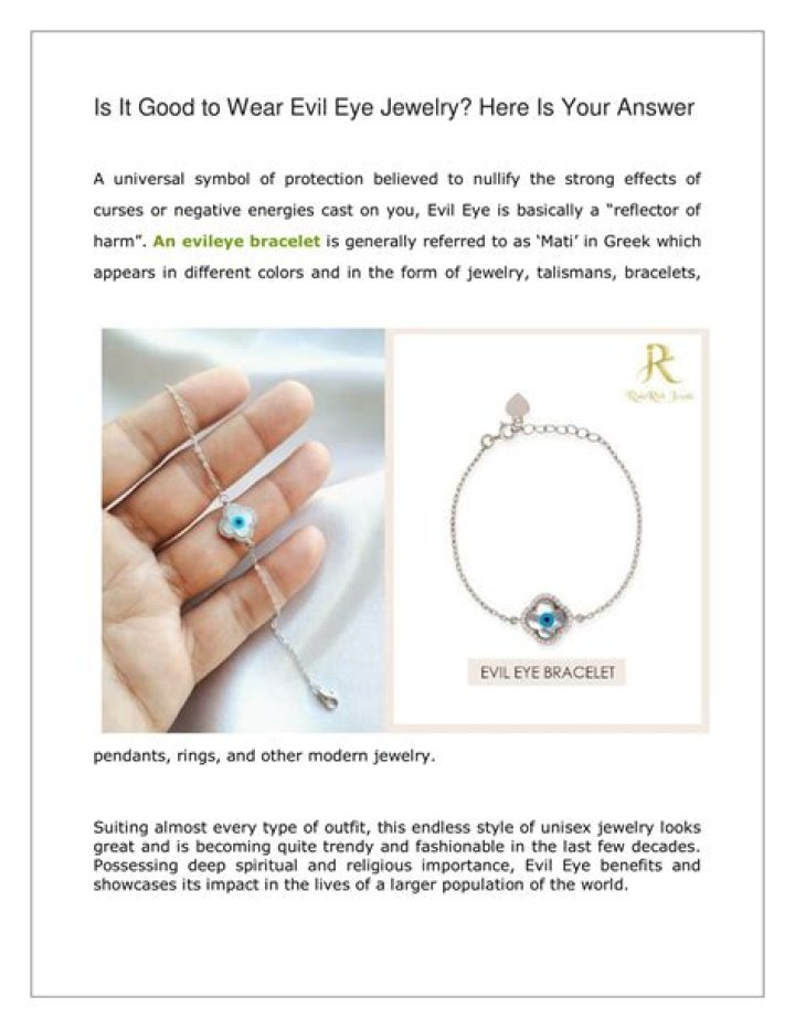 Is it good to wear evil eye?