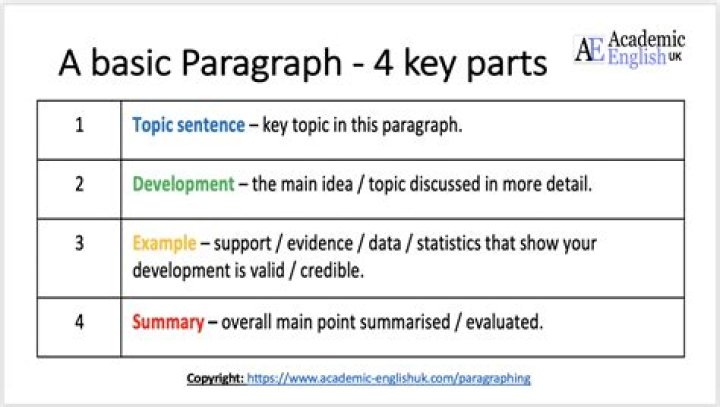 What are the three types of paragraphs in an academic essay?
