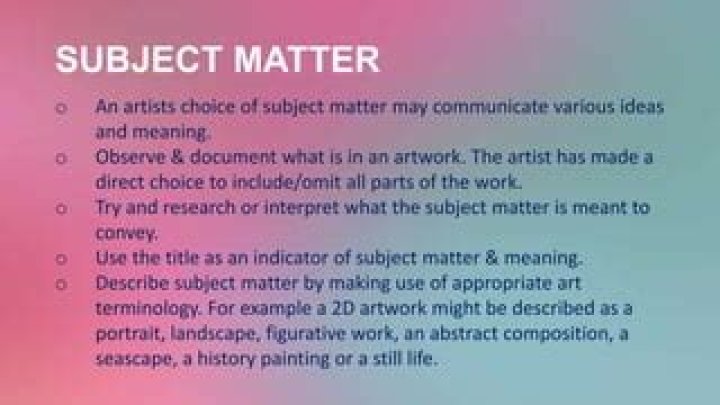 What are the two components of subject matter in statistics?