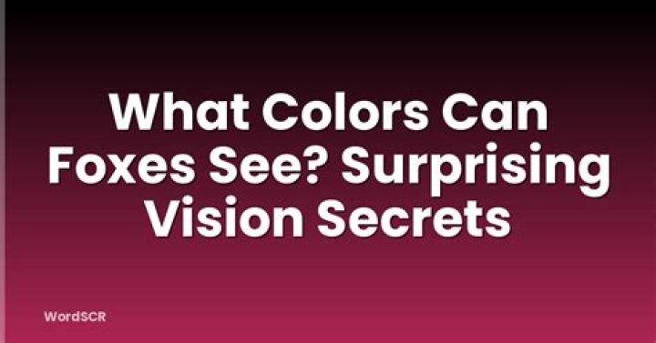 What colors can foxes see?