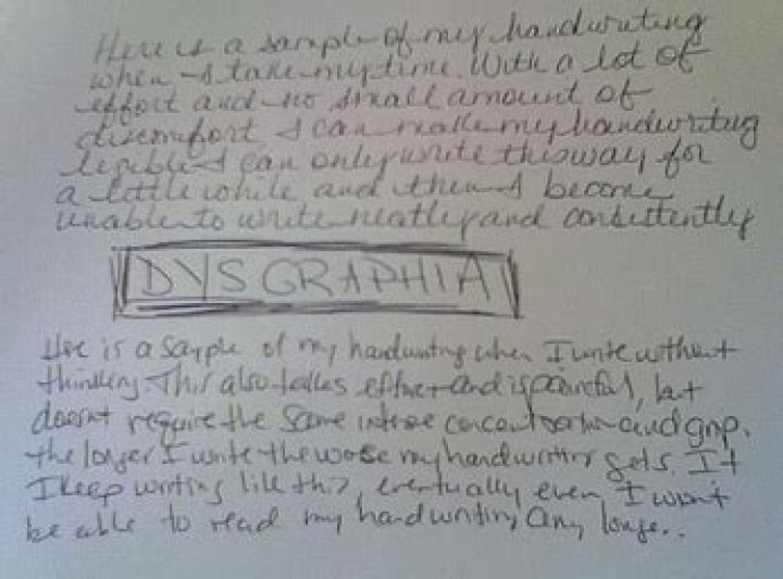 What does ADHD handwriting look like?