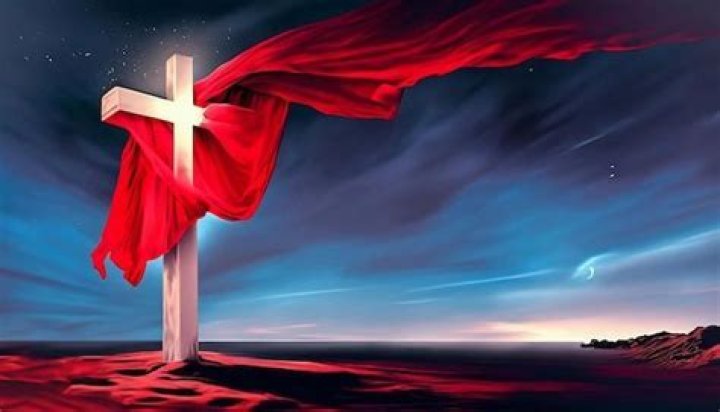 What does red cloth on cross mean?