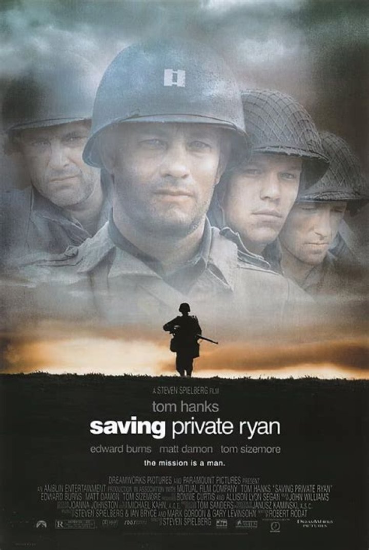 What does the German say when he stabs in Saving Private Ryan?