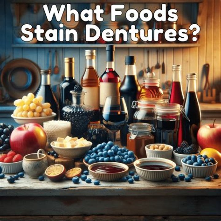 What foods stain dentures?