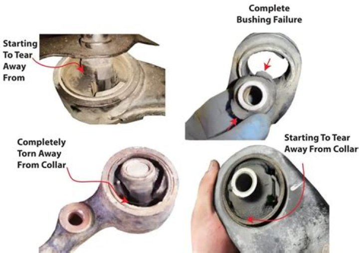 What happens if control arm bushings fail?