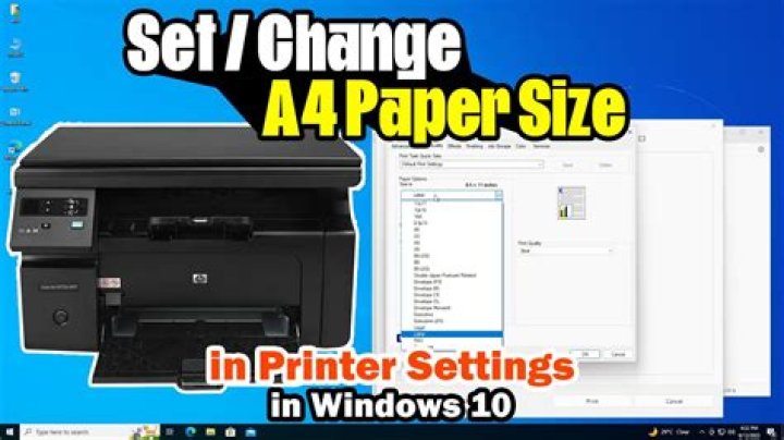 What is A4 on printer settings?