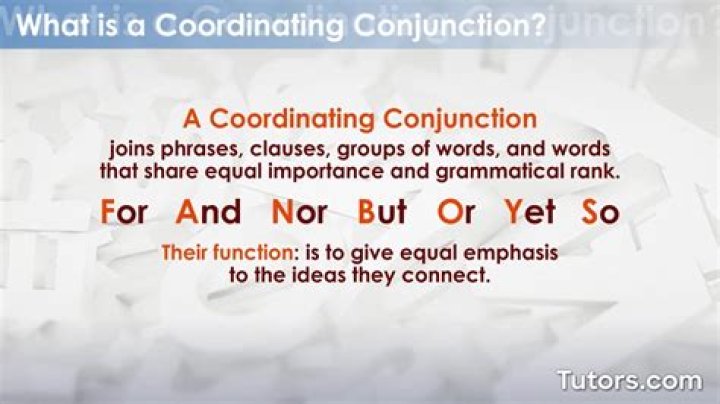 What is co ordinate conjunction?