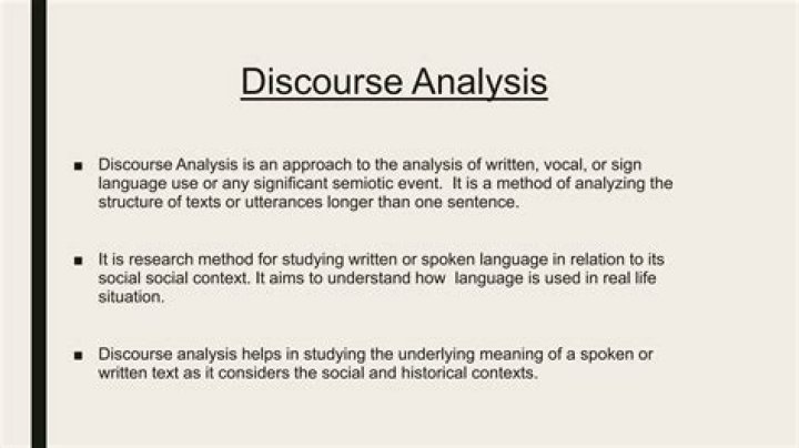 What is discourse analysis and its example?