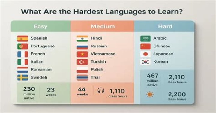What is the 20 hardest language to learn?