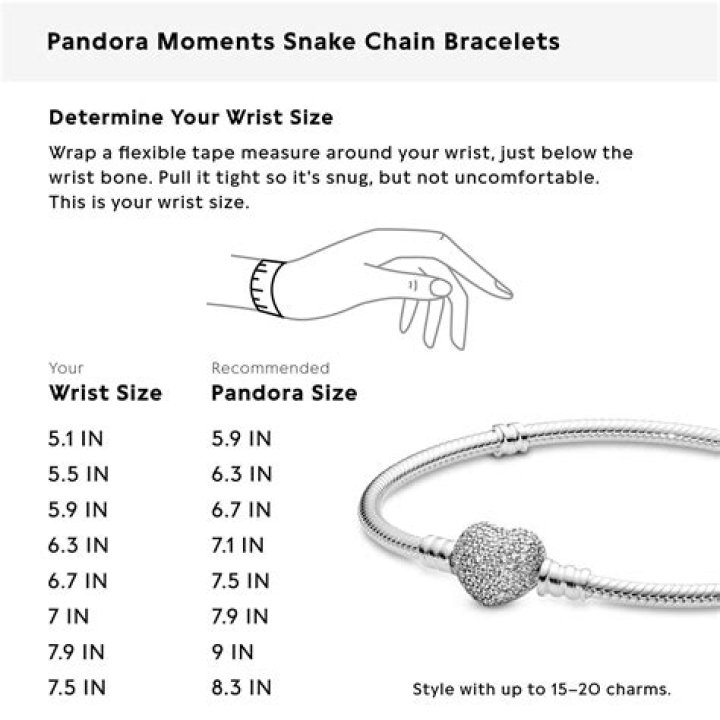 What is the most popular size Pandora bracelet?