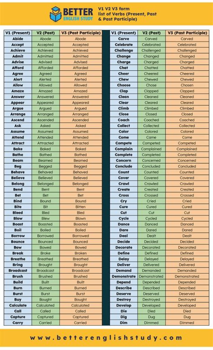 What is the rule of the verbs in past?