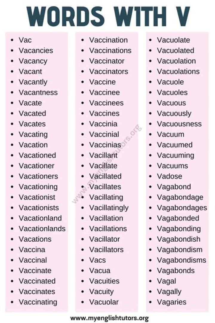 What is the V word?