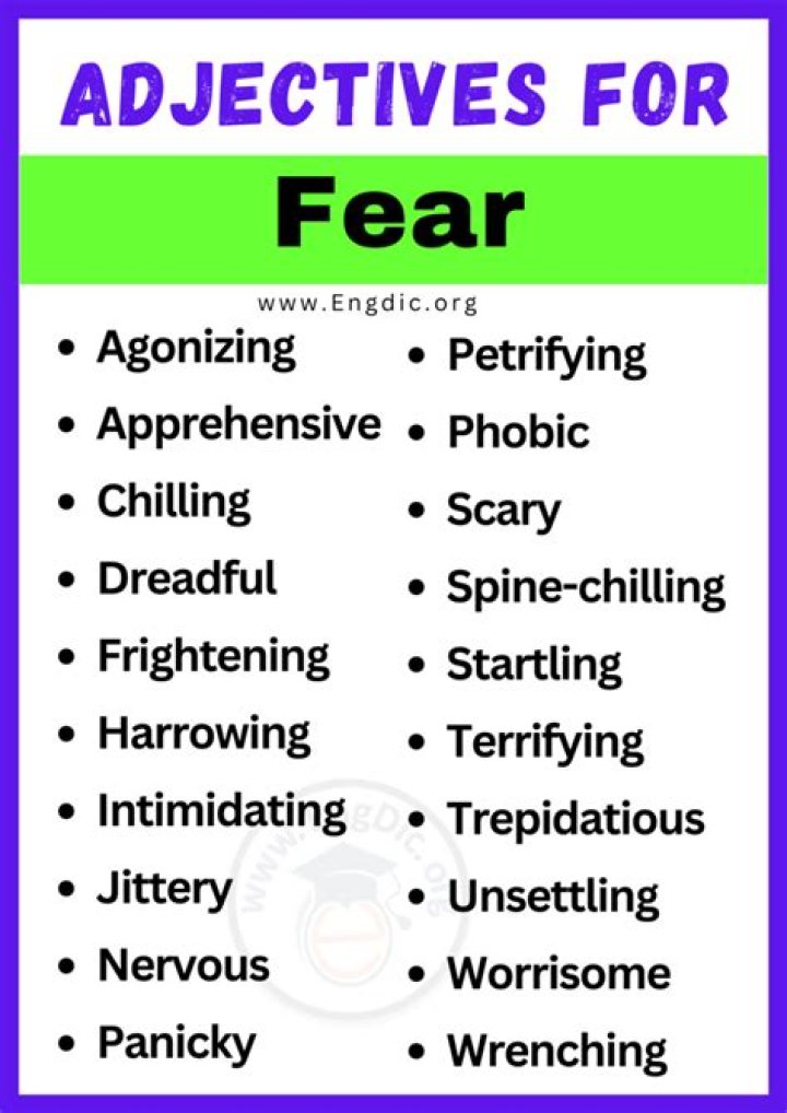 What words describe fear?