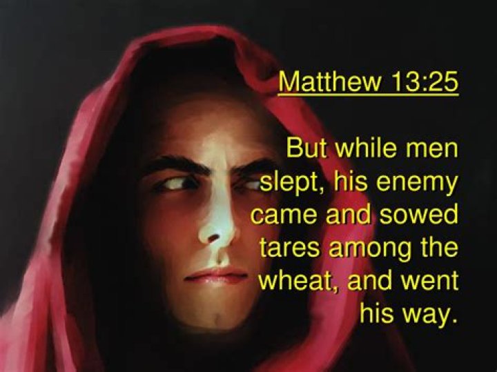 When a man slept his enemy came?