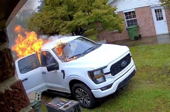 Which Ford catches on fire?