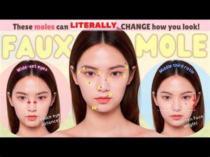 Which mole on face is lucky?