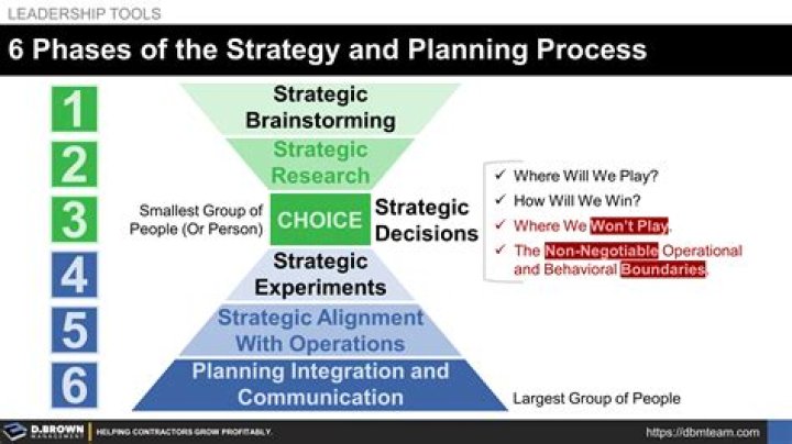 Which of the following are steps in the planning process of an organization?
