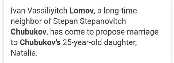 Who are lomov and Chubukov?