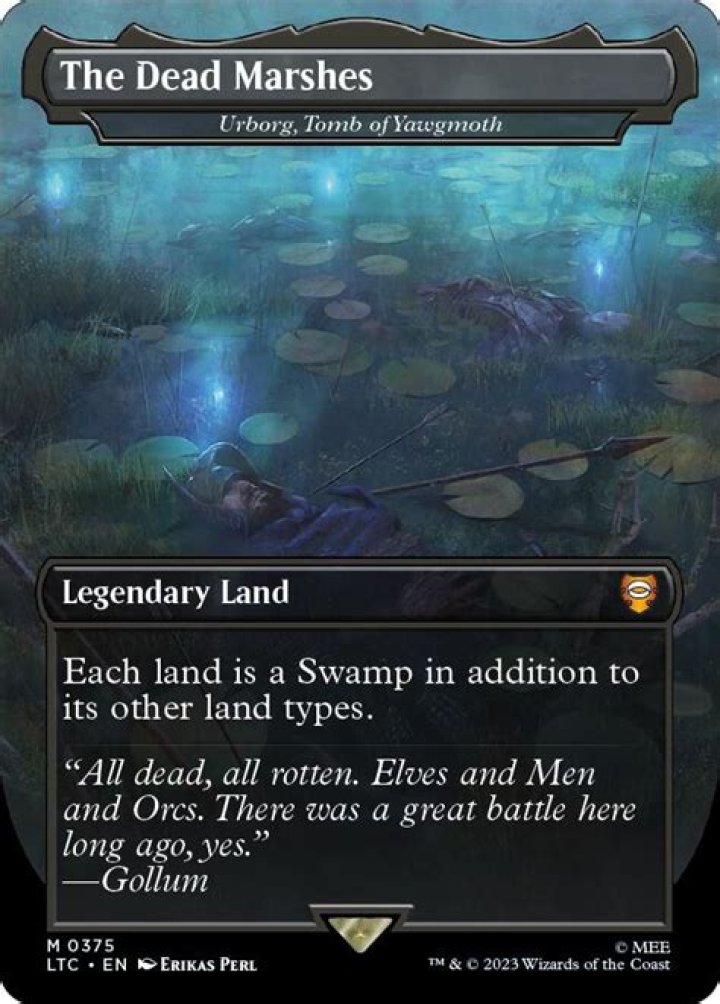 Who does Frodo see in the dead marshes?