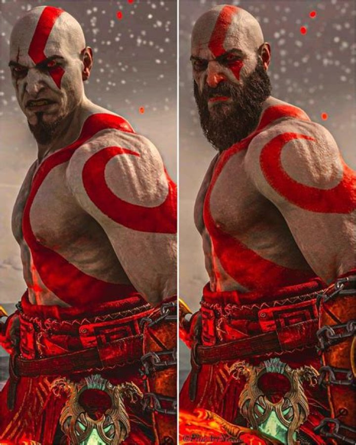 Why does Kratos have red marks?