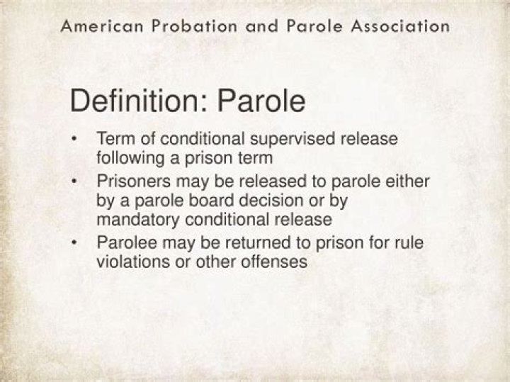 Why is parole called a conditional release?